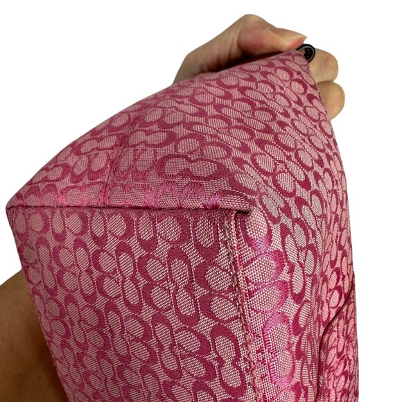 Coach Y2K Pink Signature Mini C Canvas Leather Handbag Monogram Baguette Demi - Picture 10 of 14